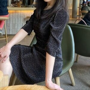 Mango Polka Dot Pleats Dress